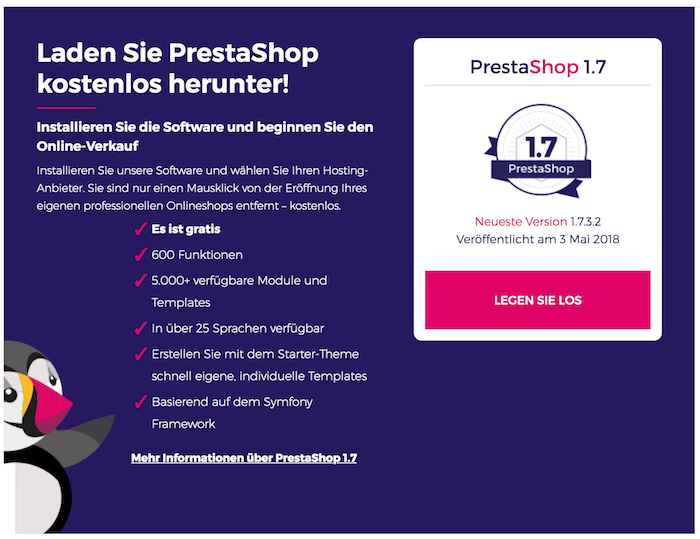 PrestaShop kostenlos herunterladen