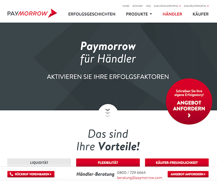 Paymorrow Startseite