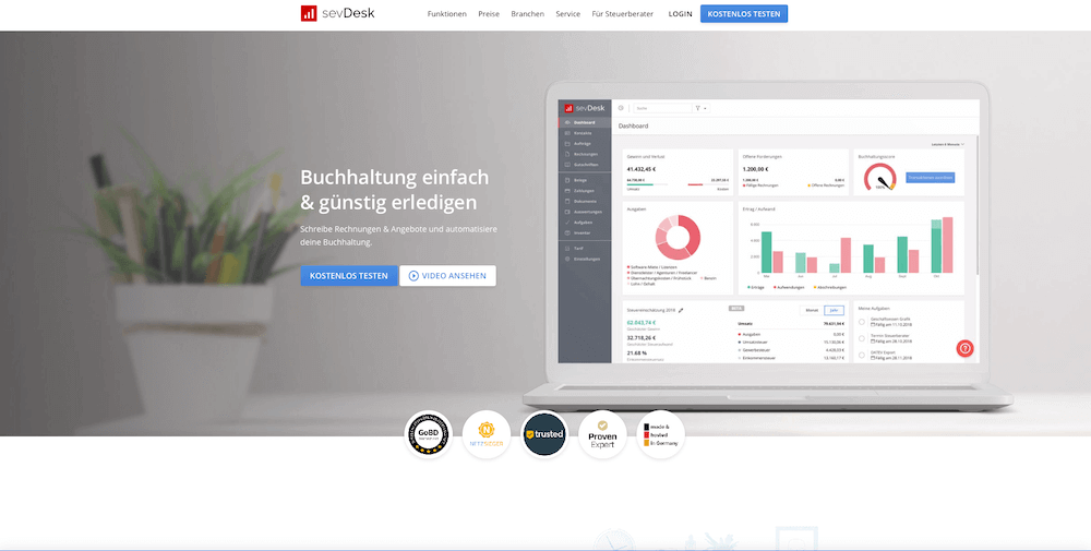 sevDesk Startseite